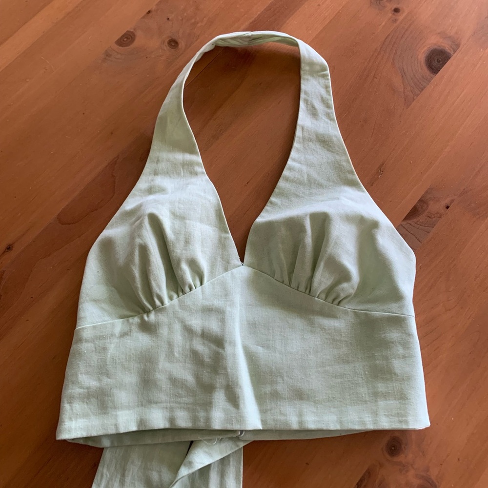 Zara Linen Halter Top